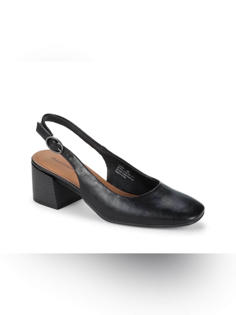 BareTraps Ester Black Slingback Block Heel